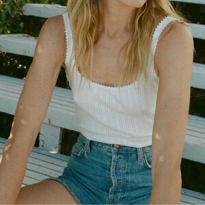 Dôen Shae Tank in White  Small  Organic Cotton